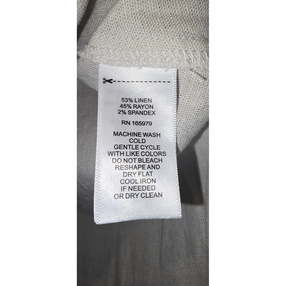 Cable & Gauge Studio Linen Blend V-Neck Twist Front Sleeveless Top Small Grey - Picture 5 of 5